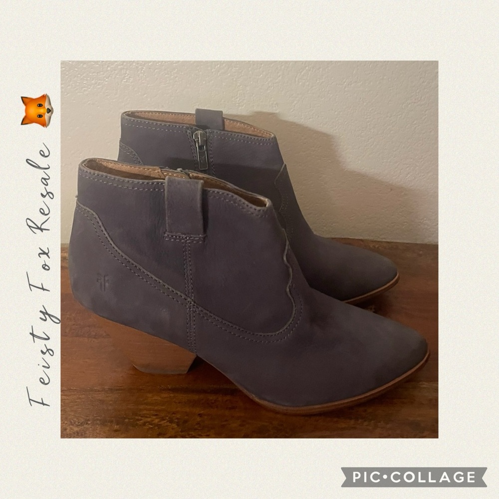 Frye Charcoal Leather Ankle Boots - Picture 6 of 14